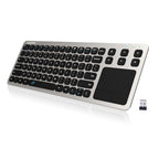 Buy now Arteck 2.4G Wireless Touch TV Keyboard with Easy Media Control and Built-in Touchpad Mouse Solid Stainless Ultra Compact Full Size Keyboard -Connected Computer, Smart TV, HTPC at indiglob india
