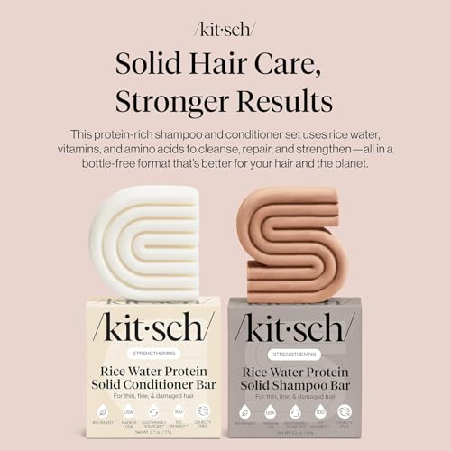 Buy now Kitsch Rice Water Shampoo & Conditioner Set â€“ Solid Shampoo & Conditioner Bar with Protein for Hair Growth, Strengthening Hair & Damage Repair â€“ Paraben, Sulfate & Silicone Free â€“ 2 Pack at indiglob india