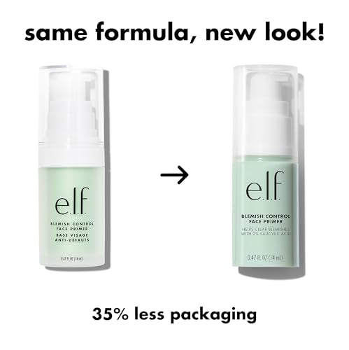 Buy now e.l.f. Blemish Control Face Primer, Soothing & Hydrating Makeup Primer For Fighting Blemishes, Grips Makeup To Last, Vegan & Cruelty-free, Small at indiglob india