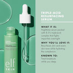 Buy now e.l.f. SKIN Blemish Breakthrough Triple-Acid Resurfacing Serum, Hydrating Night Serum For Fighting Blemishes, Helps Improve Skin Tone & Texture at indiglob india