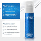 Buy now Ancient Minerals Magnesium Lotion â€“ Zechstein Magnesium Chloride Cream with Shea Butter, Organic Oils & Hyaluronic Acid for Skin Hydration, Non-Greasy Body Lotion, 5oz at indiglob india