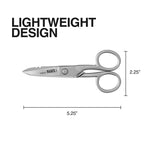 Buy now Klein Tools 2100-9 Stainless Steel Electrician Scissors, Made in USA, 5.25-Inch Free-Fall Handle Snips, Stripping Notches, Non-Slip Serrated Blade at indiglob india