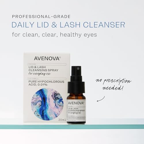 Buy now Avenova Eyelid and Eyelash Cleanser Spray - 20ml Bottle - Gentle Everyday Pure Hypochlorous Acid Spray for Eye Irritation at indiglob india