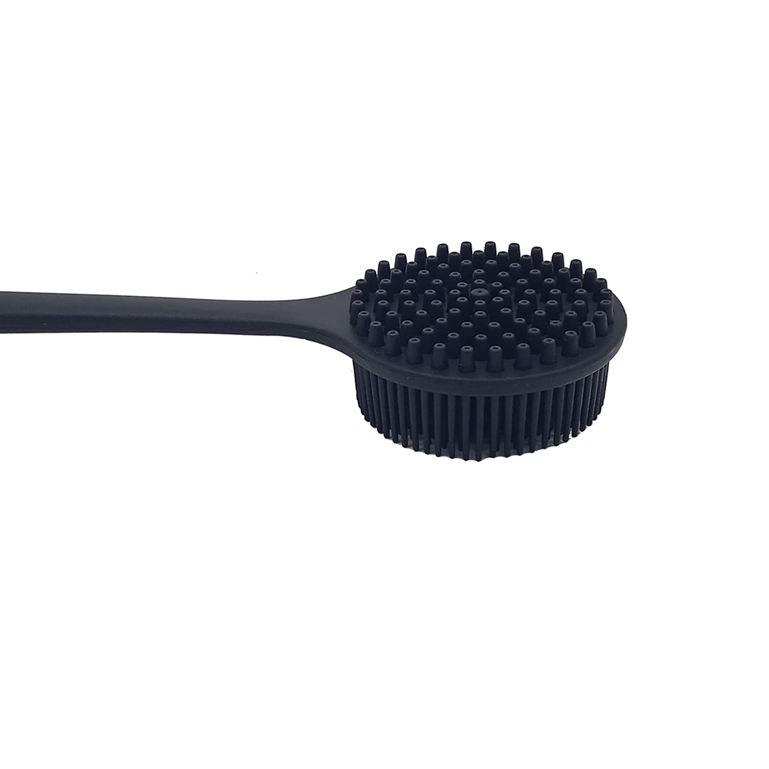 Buy now DNC Back Scrubber for Shower Soft Silicone Bath Body Brush with Long Handle (Black) at indiglob india