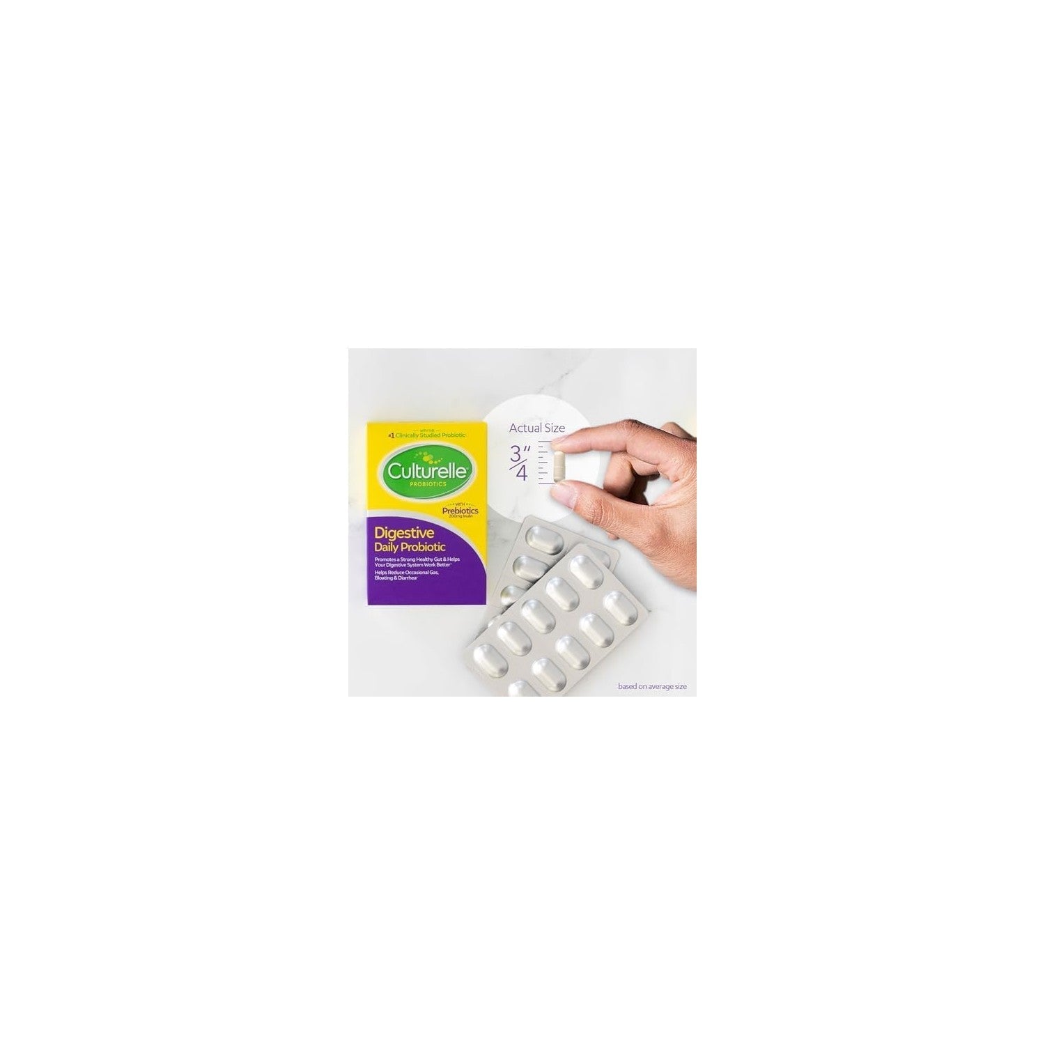 Buy now Culturelle Daily Probiotic Capsules For Men & Women, Most Clinically Studied Probiotic Strain, Digestive & Gut Health, Supports Occasional Diarrhea, Gas & Bloating, 1 Month Supply, 30 CT at indiglob india