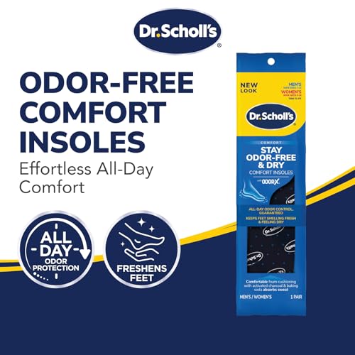 Buy now Dr. Scholl'sÂ® Stay Odor-Free & Dry Comfort Insoles with Odor-XÂ®, Unisex Inserts, 1 Pair, Full Length Trim to Fit Men's Shoe Sizes (7-13) and Women's Shoe Sizes (5-10) at indiglob india