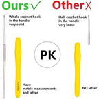 Buy now YOKER 14 Sizes Crochet Hooks Set,2mm(B)-10mm(N) Ergonomic Crochet Needles with Case Soft Grip Handles Yarn for Arthritic Hands, Extra Long Crochet Needles Kit (14 Sizes Crochet Hooks Set) at indiglob india