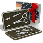 Buy now Suvorna Premium Beard & Mustache Set with Beard scissors for men - Facial Hair/Nose/Eyebrow Scissors - Slant Tweezers (4 Pcs Green) at indiglob india