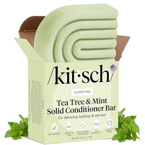 Buy now Kitsch Clarifying Tea Tree & Mint Conditioner Bar - Hair Conditioner for Scalp & Oil Control - Vegan Conditioner for Women and Men, Color-Safe, Sustainable Hair Care - Made in USA, 2.7 oz at indiglob india