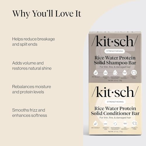 Buy now Kitsch Rice Water Shampoo & Conditioner Set â€“ Solid Shampoo & Conditioner Bar with Protein for Hair Growth, Strengthening Hair & Damage Repair â€“ Paraben, Sulfate & Silicone Free â€“ 2 Pack at indiglob india