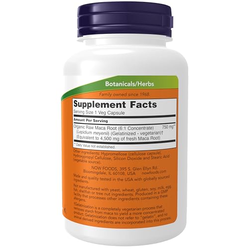 Buy now NOW Foods Supplements, Maca (Lepidium meyenii) 750 mg Raw, Reproductive Health*, 90 Veg Capsules at indiglob india