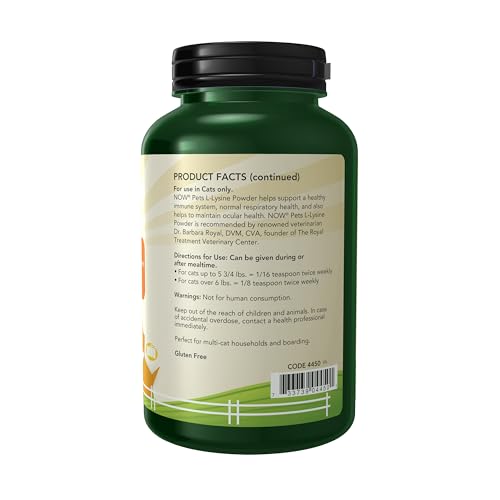 Buy now NOW Pet Health, L-Lysine Supplement, Powder, Formulated for Cats, NASC Certified, 8-Ounce at indiglob india