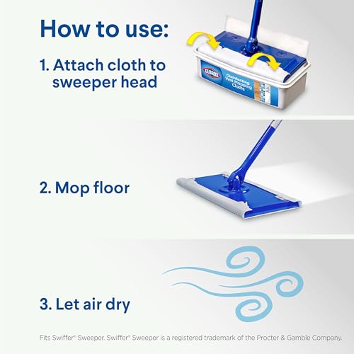 Buy now Clorox Disinfecting Wet Mop Pad, Disposable Mop Heads, Multi-Surface Floor Wipes, Rain Clean, 2 Packs, 24 Wet Refills Per Pack (Package May Vary) at indiglob india