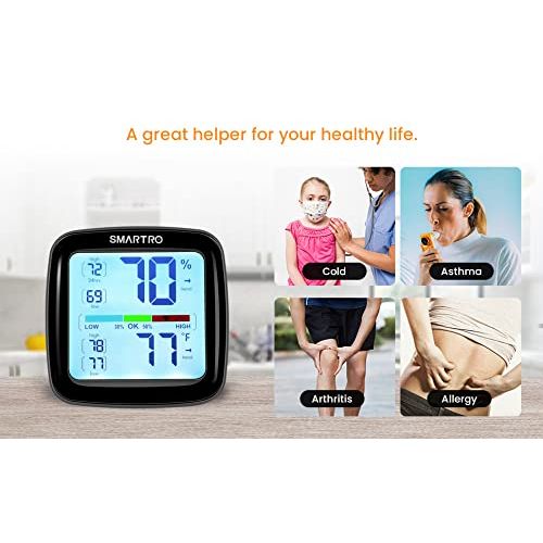 Buy now SMARTRO SC42 Professional Digital Hygrometer Indoor Thermometer Room Humidity Gauge Pro Accuracy Calibration at indiglob india
