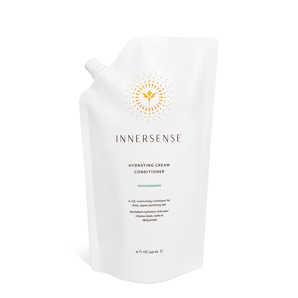 INNERSENSE Organic Beauty - Hydrating Cream Conditioner (32oz Refill) | Deep Moisture for Dry, Coarse + Damaged Hair | Softens, Smooths Frizz + Detangles | Sulfate-Free, Non-Toxic, Clean