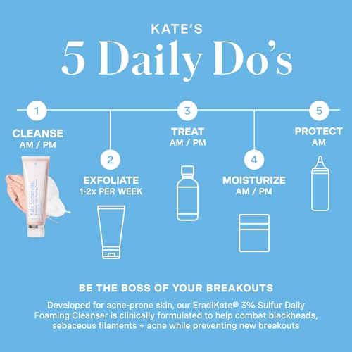 Buy now Kate Somerville EradiKate 3% Sulfur Daily Foaming Cleanser Acne Treatment â€“ Clinically Formulated Medicated Face Wash Balances Skin & Cleans Pores, 4 Fl Oz at indiglob india