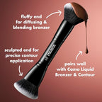 Buy now e.l.f. Liquid Bronzer & Contour Duo Brush, Silky Highly Pigmented Formula with Dual-ended Makeup Brush, Synthetic Bristles, 100% Vegan and Cruelty-Free at indiglob india