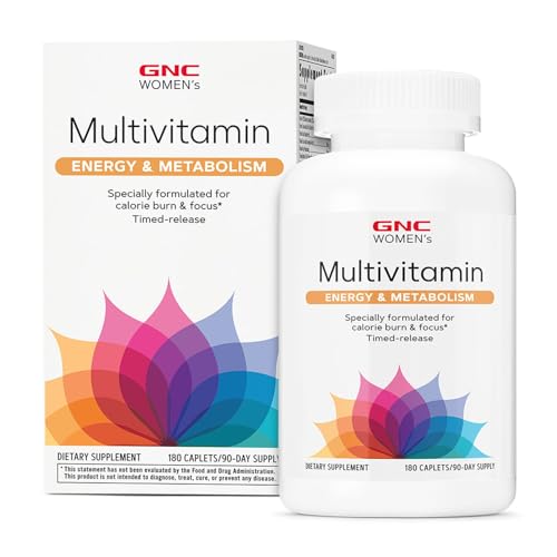 Buy now GNC Womenâ€™s Energy and Metabolism Multivitamin Caplets, Clinically Proven, Calorie Burn, Focus, 100mg Caffeine, Active Nutrition, Immune, Bone, Beauty, Iron, Biotin, Timed Release, 180 ct, 90 svgs at indiglob india