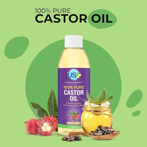 Buy now US+ 10oz 100% Pure Castor Oil - Cold-pressed, Unrefined, Hexane-free - USP Grade - Premium Quality for Healthy Skin & Hair at indiglob india