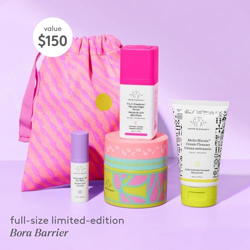 Buy now Drunk Elephant Opening Night Kit - Bora Barrier Cream (50ml/1.69 fl oz), Mello Marula Cream Cleanser (60ml/2 fl oz), TLC Framboos Glycolic Night Serum (15ml/.5 oz), Ceramighty Cream (5ml/.16 fl oz) at indiglob india