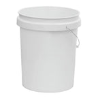 (2 Pack) 5 Gallon Round Utility Bucket, Comfort Handle, Plastic, White