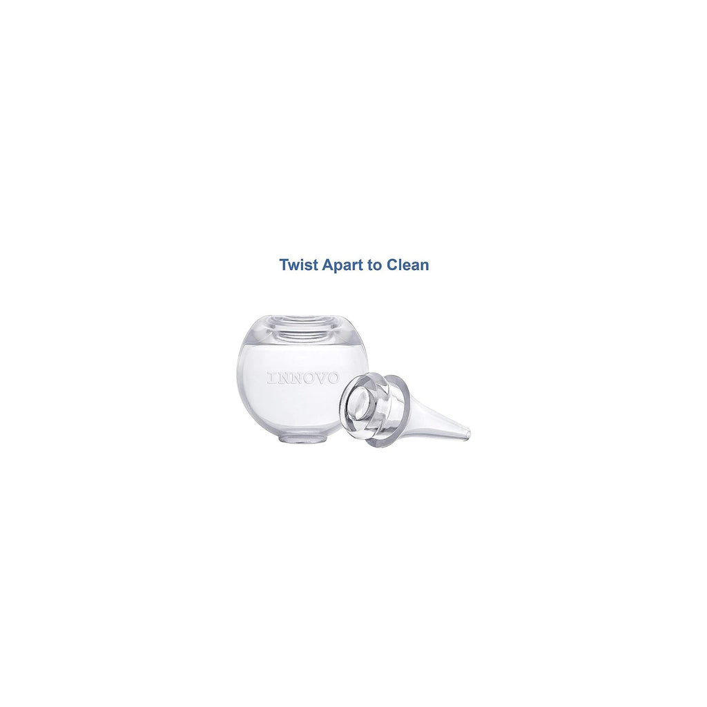 Buy now Innovo FSA/HSA Eligible Hospital Grade Silicone Twister Bulb Baby Ear Syringe and Nasal Aspirator, Sucks Snot and Mucus, Cleanable and Reusable, Clear at indiglob india