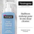 Buy now Neutrogena Fresh Foaming Facial Cleanser, All-In-One Makeup Remover Face Wash for Nor-mal to Oily Skin Deeply Cleanses & Removes Waterproof Makeup, Soap-Free, Non-Comedogenic, 8.5 fl. oz at indiglob india