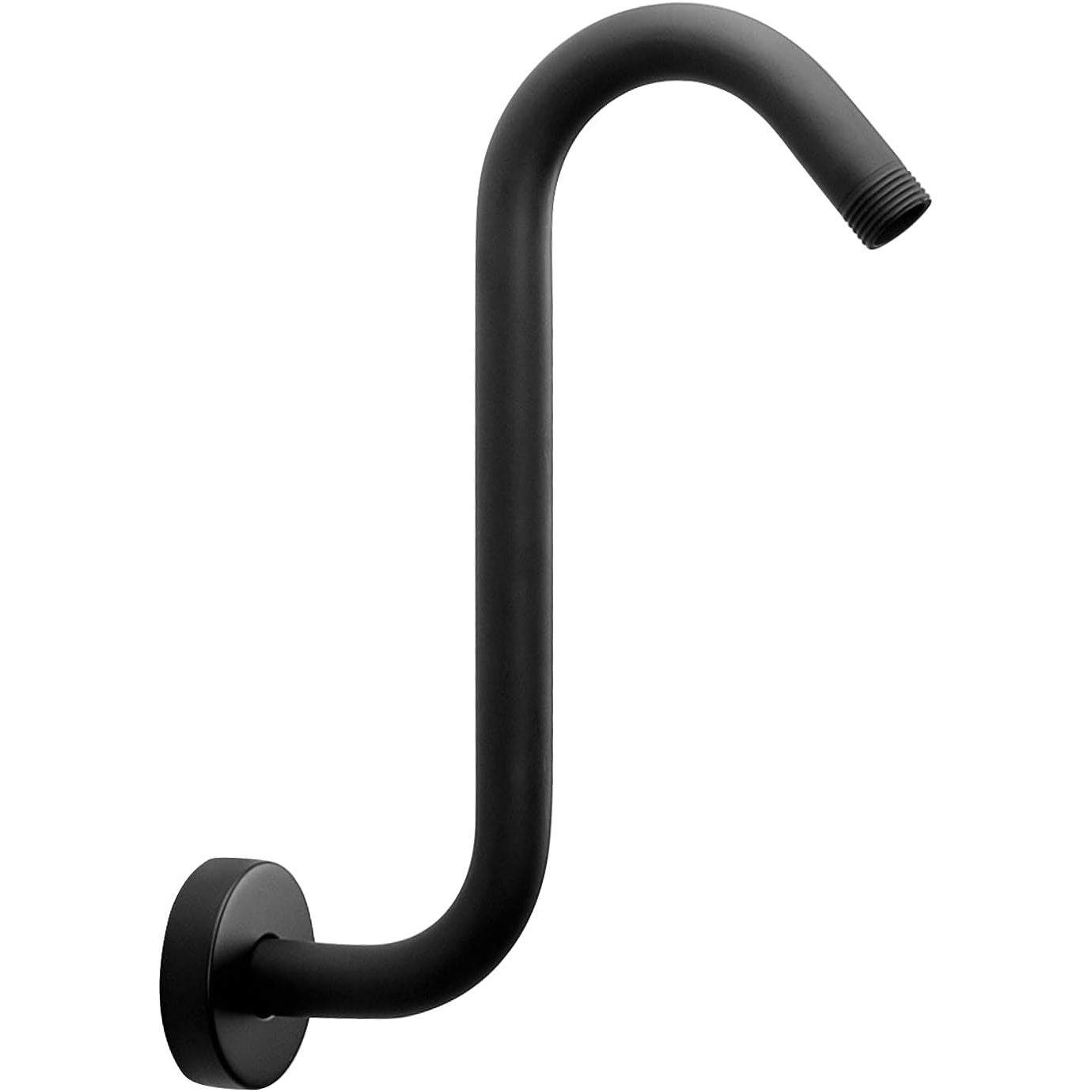 Buy now NearMoon S Shaped Shower Head Riser Arm, Shower Extender Arm with Flange, Standard 1/2" Connection- Bathroom Accessory, 10 Inch (1 Pack, Chrome) Matte Black 1 at indiglob india