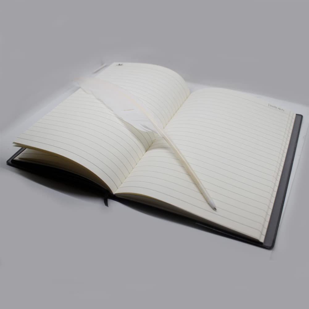 4 PCS Set Notebook Anime Cosplay Japan Anime Theme Writing Journal, Feather Pen, L Necklace & Book Chain Anime Accessories