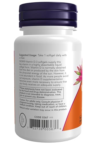 Buy now NOW Foods, Vitamin D3 2000Iu (Softgels) at indiglob india