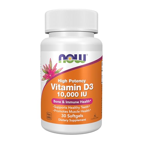 Buy now Now Foods Supplements, Vitamin D-3 10,000 IU, Highest Potency, Structural Support*, 30 Softgels at indiglob india