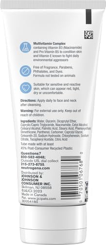 Buy now Neutrogena Fragrance Free Daily Facial Moisturizer, Face & Neck Moisturizer for Sensitive Skin with Vitamin B3, Pro-Vitamin B5 & Vitamin E Supports Skin's Dynamic Barrier, 3.4 fl. oz, Pack of 3 at indiglob india