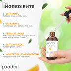 Buy now PURA D'OR 20% Vitamin C Facial Serum 4 Oz - Antioxidant Blend with Retinol, Hyaluronic Acid, Vitamin E & Ferulic Acid - Hydrating Lightweight Skincare Formula - Men and Women Daily Use Skin Care Plus at indiglob india