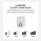 Buy now Homedics Back Massager - Heated Automatic Percussion Back, Body and Neck Massager with Dual Pivoting Heads, Interchangeable Nodes, for Shoulders, Legs and Feet, White at indiglob india