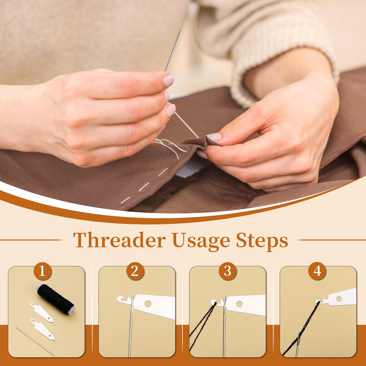 Experience precision with the Big Eye Steel Sewing Needles Kit, specially curated by Curat Cart for your sewing needs.