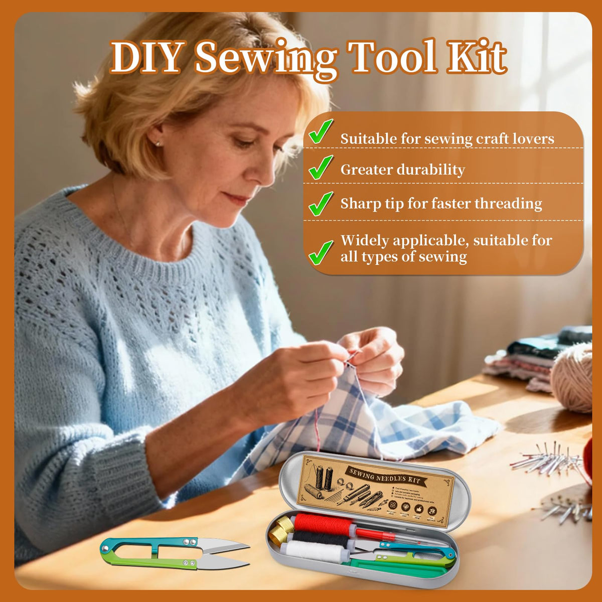 Discover the premium Big Eye Steel Sewing Needles Kit, ideal for all sewing enthusiasts. Available at Curat Cart.