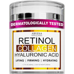 (2 Pack) Retinol Cream for Face with Collagen & Hyaluronic Acid, Non-Greasy | Anti Aging Wrinkle Cream for Women and Men - Day and Night Facial Moisturizer for Tightening and Skin Firming, Silky Feel
