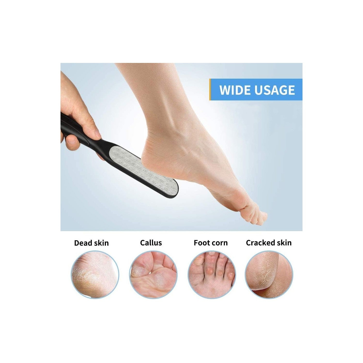2 Pack Foot Files Callus Remover Foot Rasp Dual Sided Foot File | Stainless Steel Surface Pedicure Tools Professional Scrubber Premium for Feet Care Remove Hard Skin