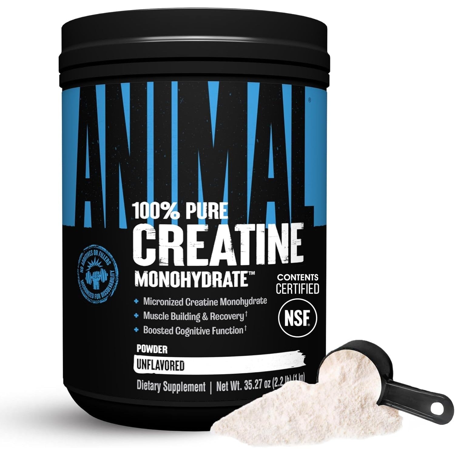 Animal Creatine Monohydrate Powder — Micronized for Muscle Recovery, Cellular Energy, and Daily Wellness — for Men and Women — Unflavored 300g