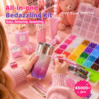 Transform your projects with the Rhinestones Bedazzling Kit, featuring over 45,000 pieces. Available at Curat Cart, 100% Authentic.