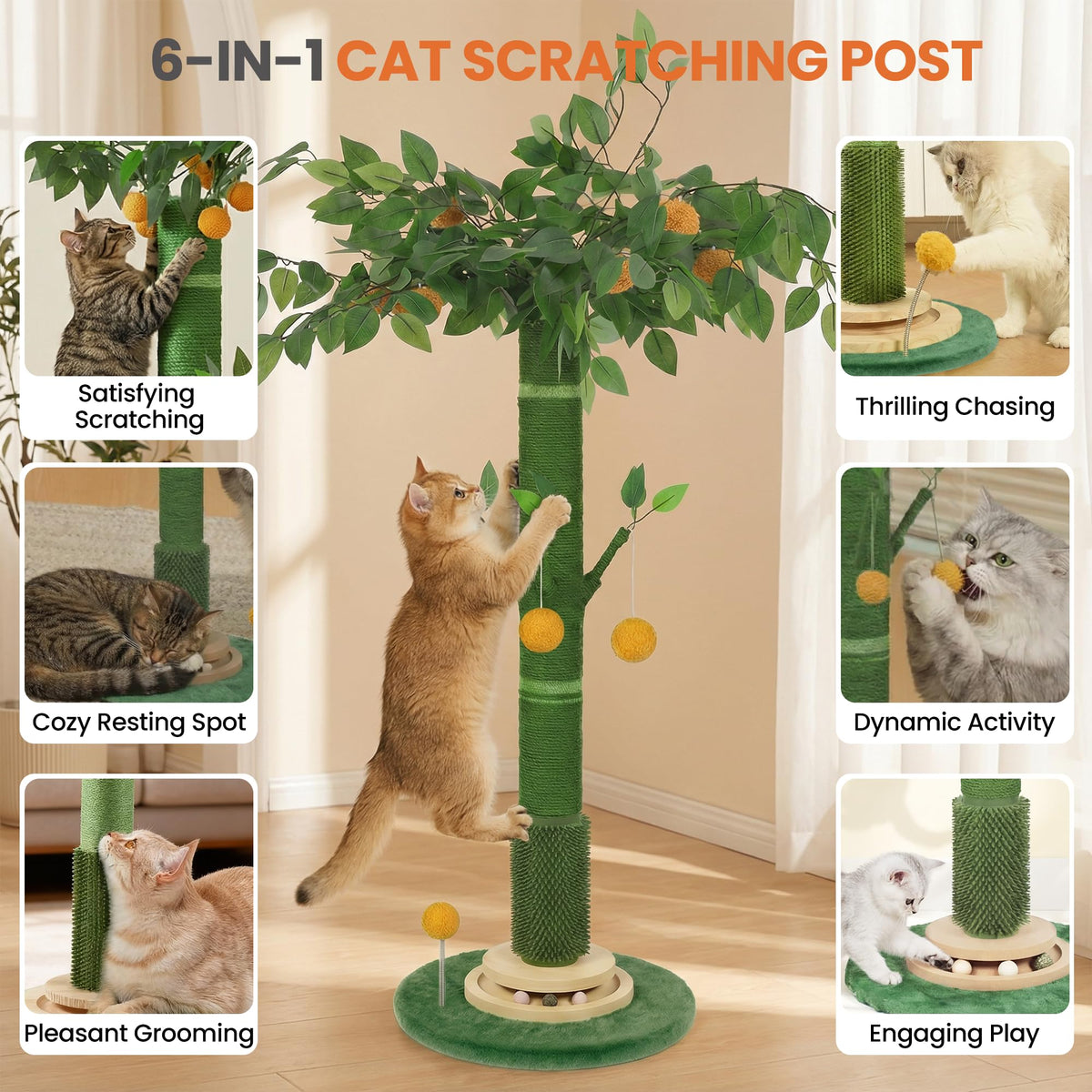 Elevate your cat's playtime with the Extra Tall Cat Scratching Post, 100% Authentic and available at Curat Cart in India.