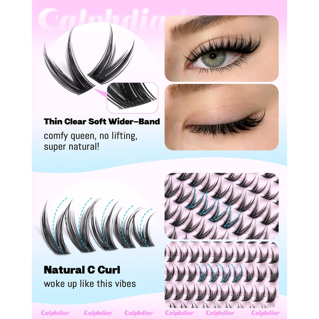 Calphdiar Bottom Lash Clusters in original packaging. Soft, natural C curl design for a comfortable, lifted look.