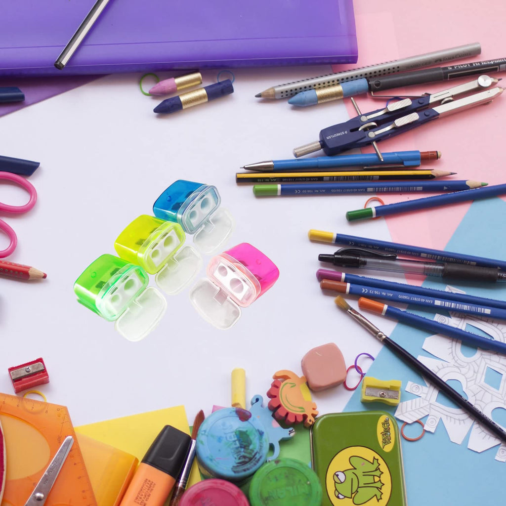 Discover vibrant Manual Pencil Sharpeners with Lid, specially curated by Curat Cart for your stationery collection. Perfect for school or office.