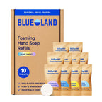 BLUELAND Foaming Hand Soap Refill Tablets, 4-Pack, Variety Scents | 100% Plastic-Free Tablet, Plant & Mineral-Based, Hypoallergenic, EPA Safer Choice, Safe for Sensitive Skin