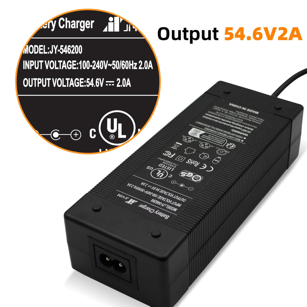 Premium imported Electric Bike Charger 54.6V 2A for efficient charging, available at Curat Cart. Enhance your ride today.