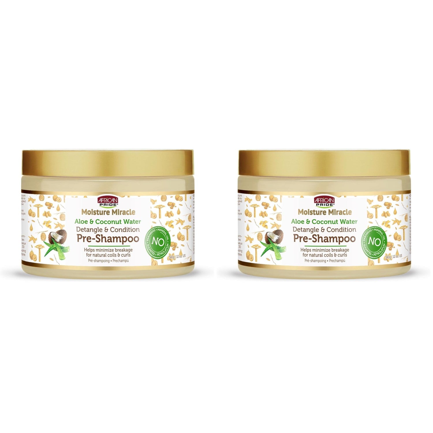 African Pride Moisture Miracle Pre-Shampoo Hair Detangler, 18 Oz | Aloe & coconut water pre-poo softens and detangles curls and coils; minimizes breakage on wash day