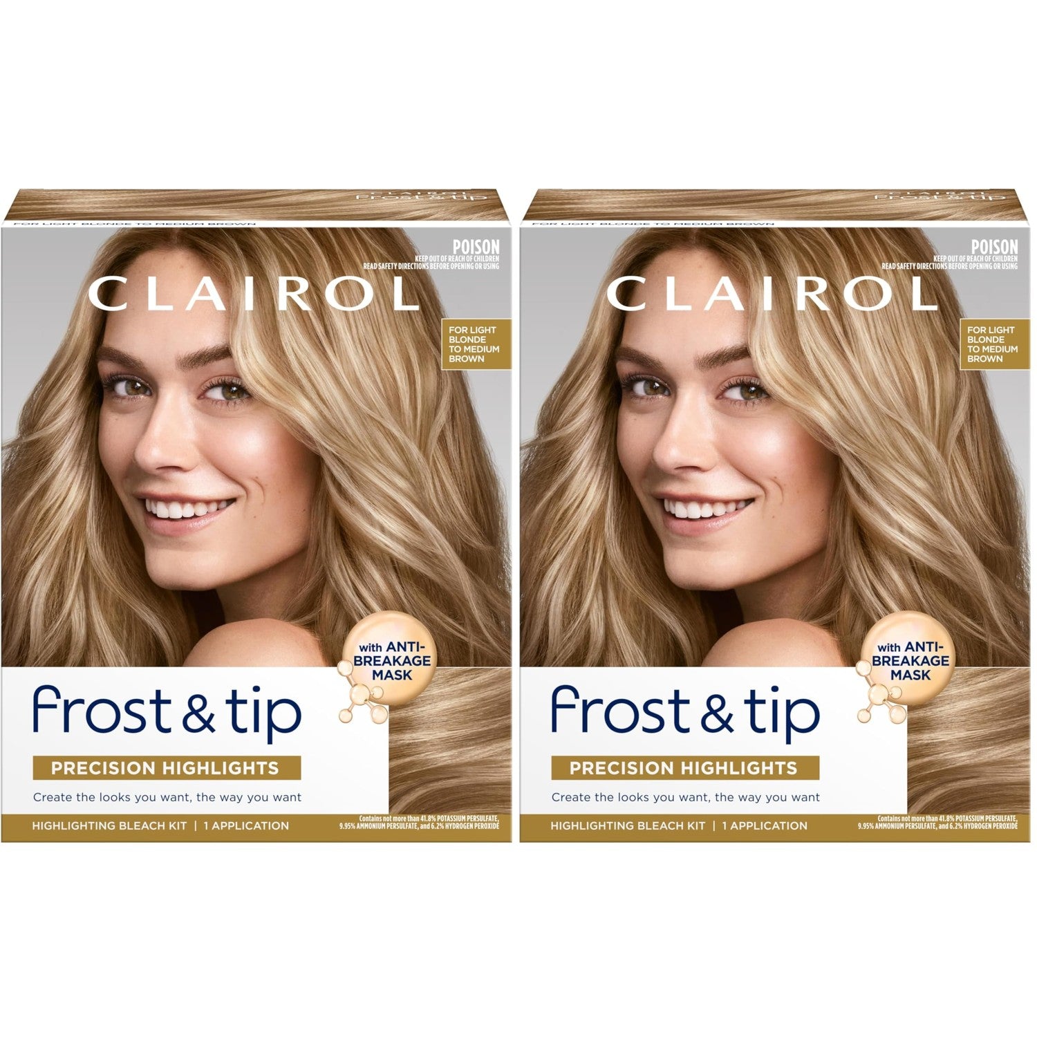 Clairol Nice'n Easy Frost & Tip Hair Dye, Light Blonde to Medium Brown, 1Pk