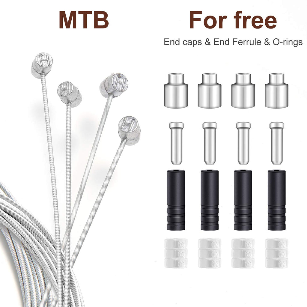 Premium Bike Brake Cable Set featuring high-quality metal ends and additional accessories, available at Curat Cart.