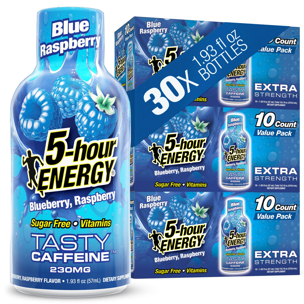 Experience the premium imported 5-hour ENERGY Blue Raspberry Energy Shot, a favorite for quick energy boosts. Available at Curat Cart.