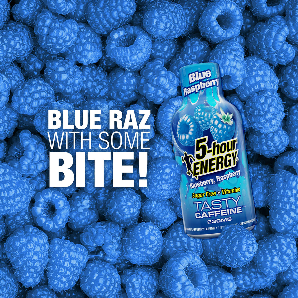 Experience the bold Blue Raspberry flavor in this 5-hour ENERGY shot, packed in high-quality official packaging. Available at Curat Cart.
